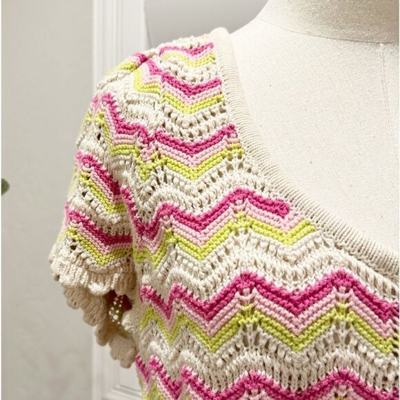 Torrid Pointelle Pullover Flutter Sleeve Sweater Size 0 (0X) - Picture 9 of 16